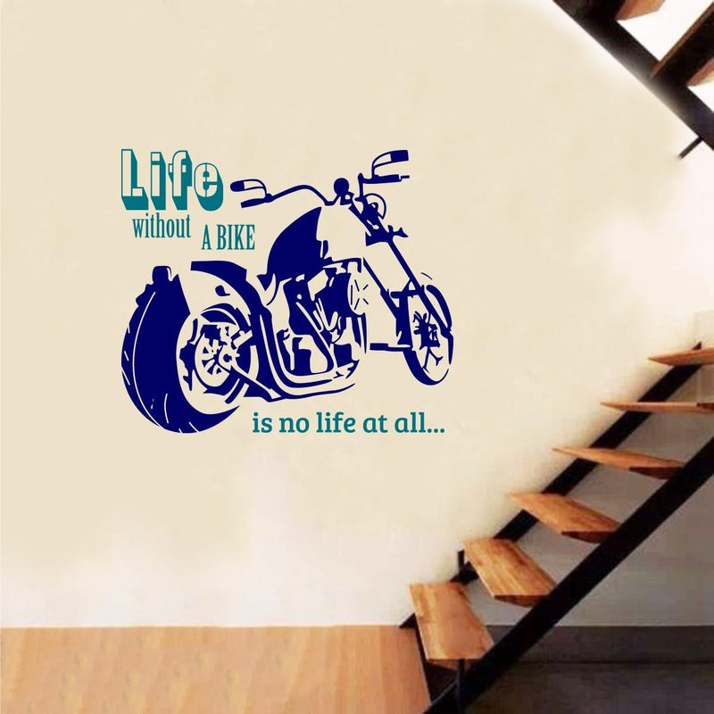 Life Without A Bike is No Life at All Wall Stickers (PVC Vinyl,Multicolour)