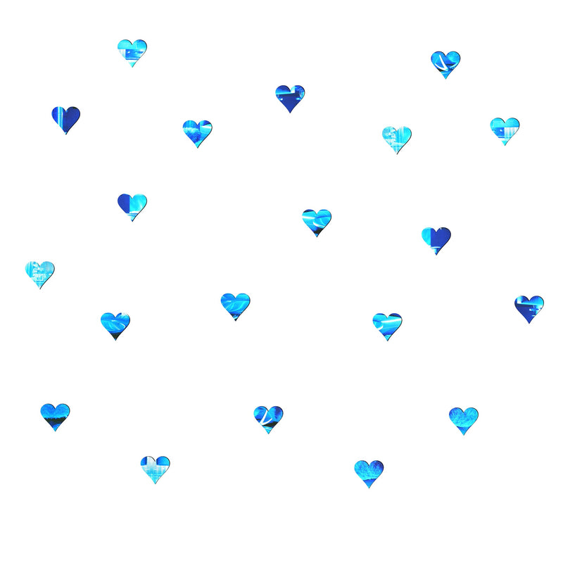 Sticker Hub Acrylic Hearts 3D mirror wall sticker (Blue)