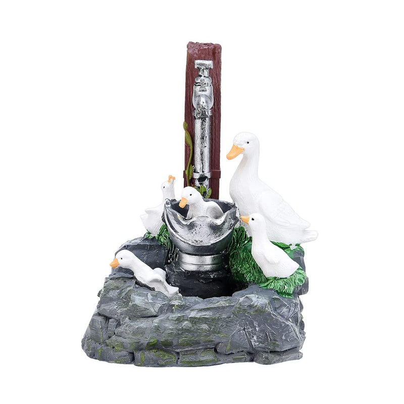 Solar Powered Mini Family Duckl Decorative Water Fountain Quiet and Soothing Water Sound