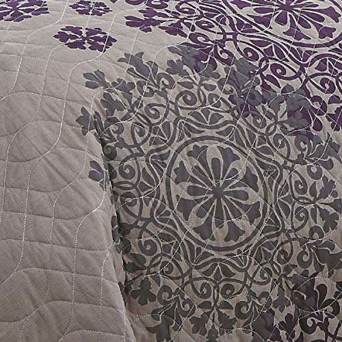 Geneva Home Fashion 9 Piece Amber Quilt in a Bag Set, King, Plum