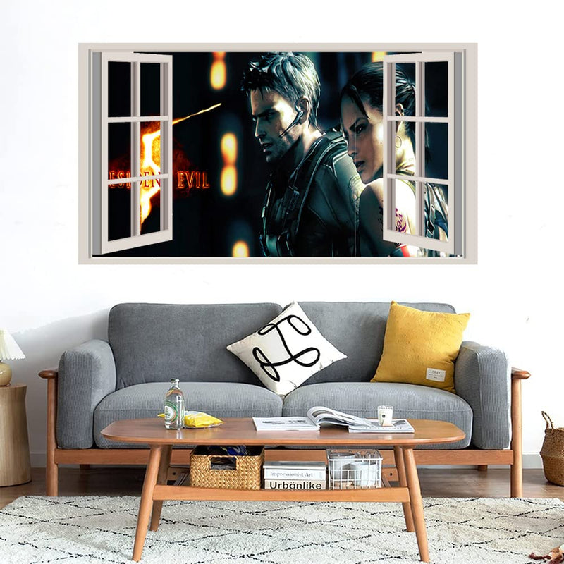 GADGETS WRAP Printed Wall Decal Sticker Fake Window Style Decal (90cm x 50cm) - Resident Evil 5 Review Feature