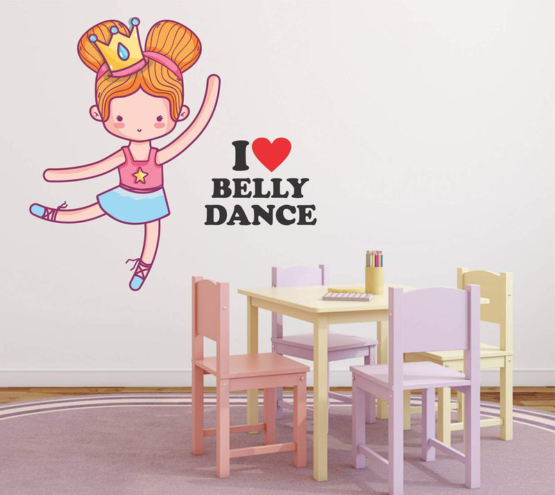 Tuffuk I Love Belly Dance Large Vinyl Wallstickers for Home Decorations(70 cm x 70 cm)4TZ142