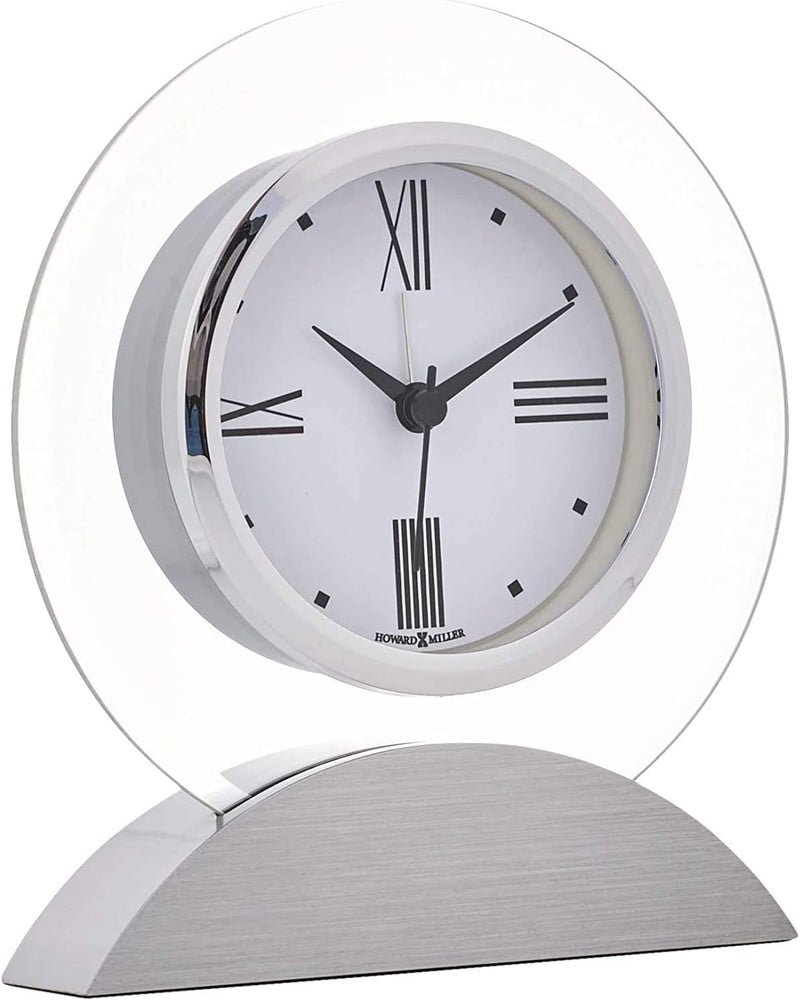 Howard Miller Brayden Alarm Table Clock 645-811 - Modern Glass with Quartz, Alarm Movement