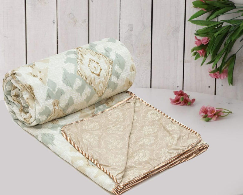 COZY FURNISH Super Soft Brushed Microfiber Cotton 3 Layer Breathable Double Dohar Lightweight Bed Dohar 84X96(Inches) 213X243(CM) Flannel Dohar Throws for Bed (Beige)