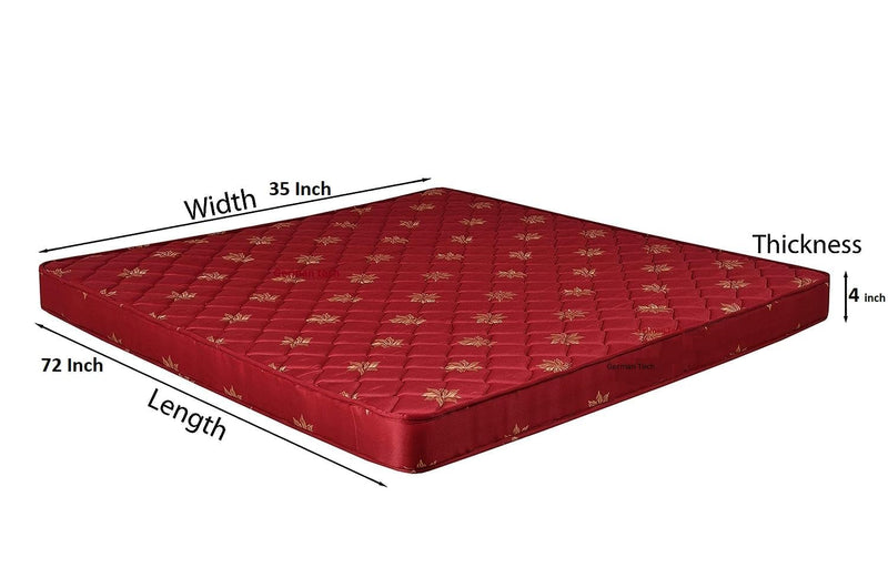 GERMAN TECH Orthopedic Memory Foam Foldable Bed Mattress 4-Inch Double Bed Mattress 72X48X4 Inches Red