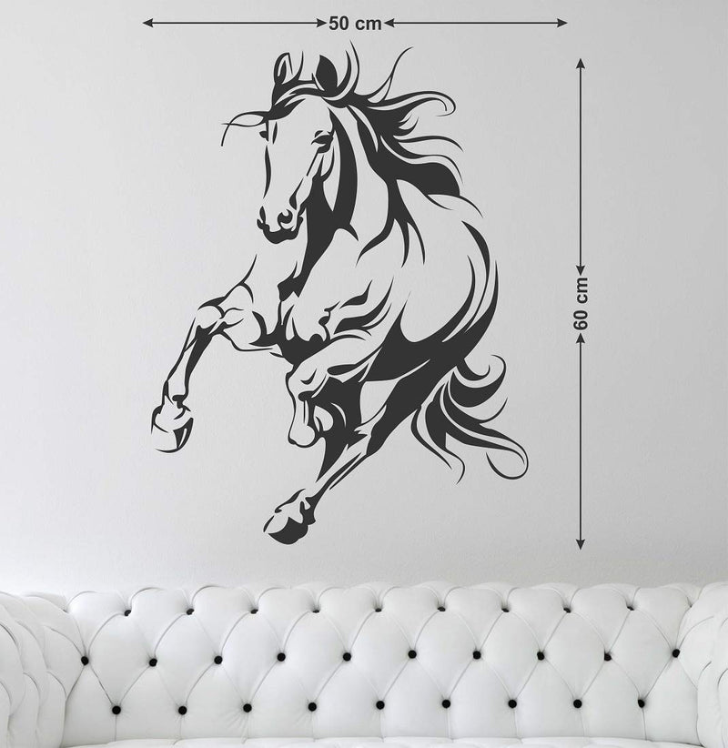 Tuffuk Black Horse Large Vinyl Wallstickers for Home Decorations(60 cm x 50 cm)5TZ396