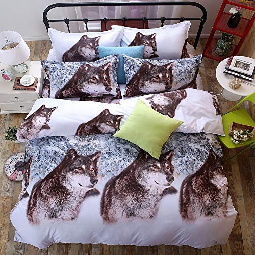 Decdeal 4 Piece/Set Home 3D Ultra Soft Fade Resistant Luxury Bed Sheet Set Bedroom Comfortable Breathable Bedclothes