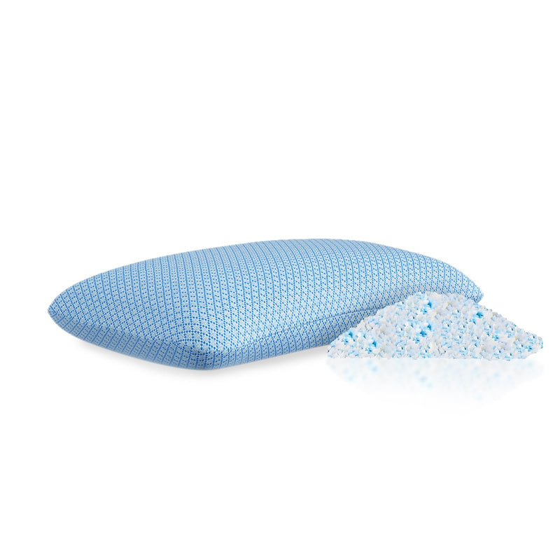 WELLGIVER Premium Pillow for Sleeping - Shredded Memory Foam Fill Washable Blue Jacquard Cover for Side, Back, Stomach Sleepers | Size 27 x 17 | Blue