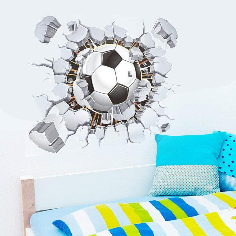 GADGETS WRAP Vinyl Wall Decal Sticker Football Soccer Ball Through