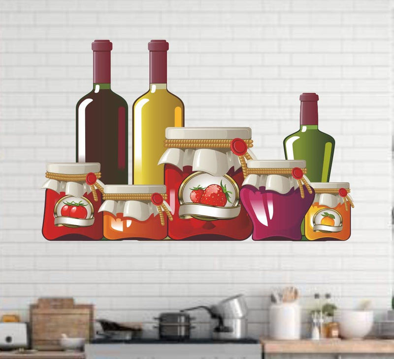 Delight Art Kitchen Utensils Medium Reusable Wall Sticker Size - ( 56*36 ) cm Model id - ( DAMC00608L )