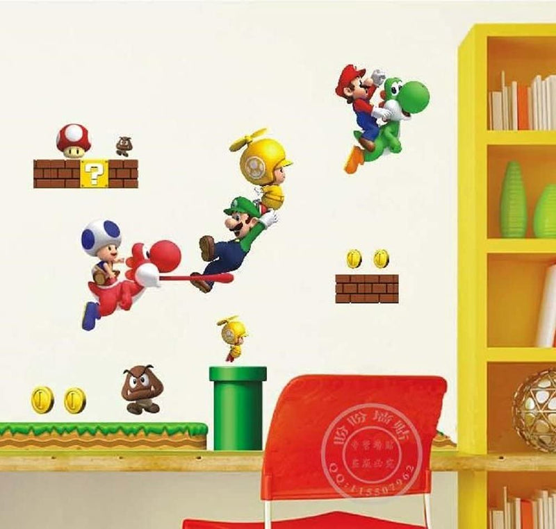 HEUREKA Mario Game Theme Decorative Peel and Stick Wall Sticker (45 CM X 60 CM)