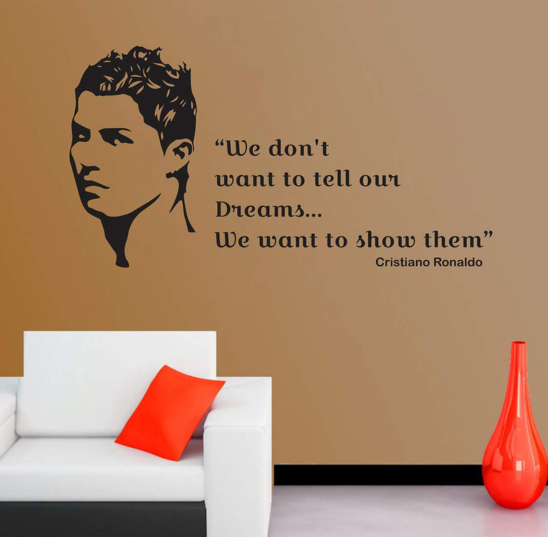 LANSTICK Quote with Ronaldo Sticker for Wall Decoration