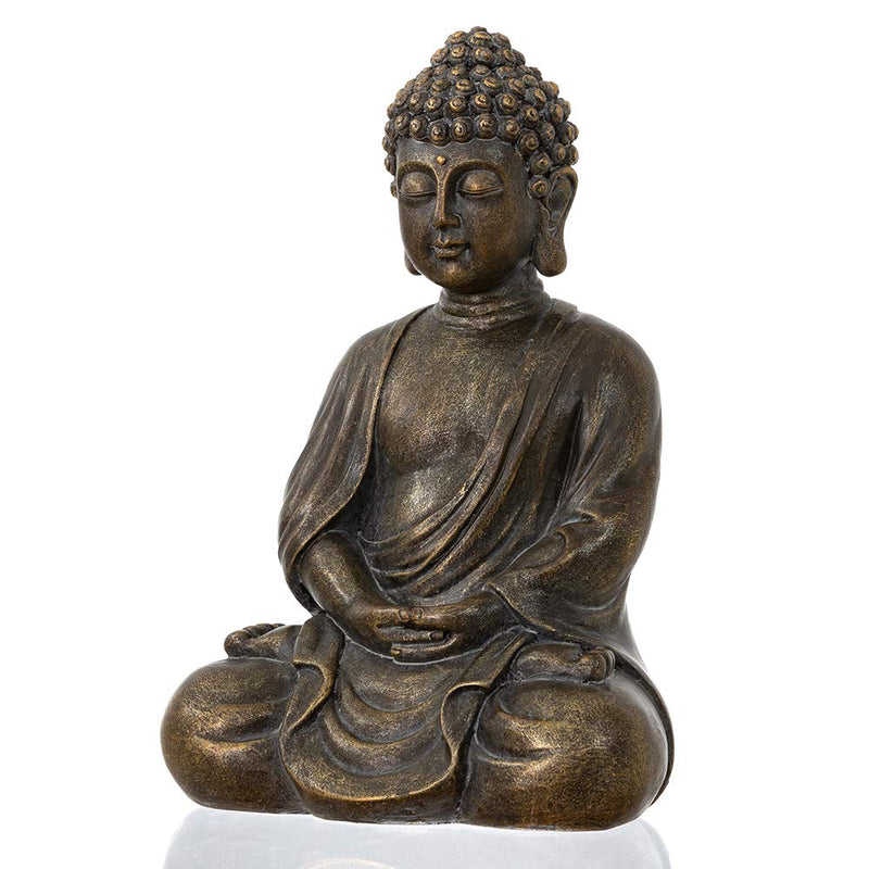 dharma emporium Buddha Statue, Antique Finish, 8”, Meditating, Seated Amitābha (Antique Bronze Patina)