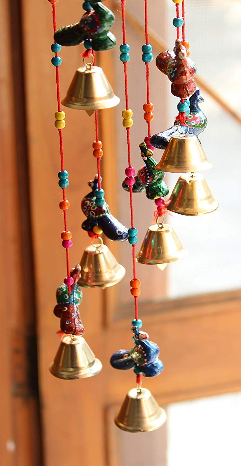 Shreya Creation Wooden Multicoloured Handpainted & Handmade Decorative Hanging -Wind Chimes Hanging Decorative Item Home Décor Pieces Brings Positive Energy