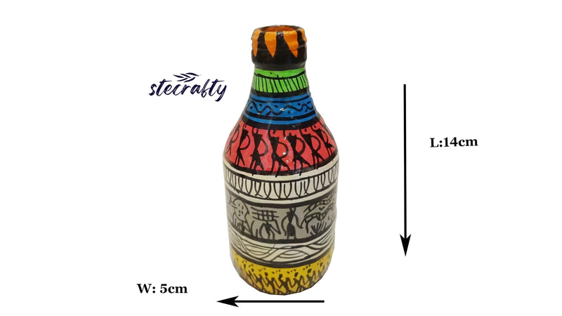 Stecrafty Tribal Art Bottle Painting,Flower vase Decorative Bottle