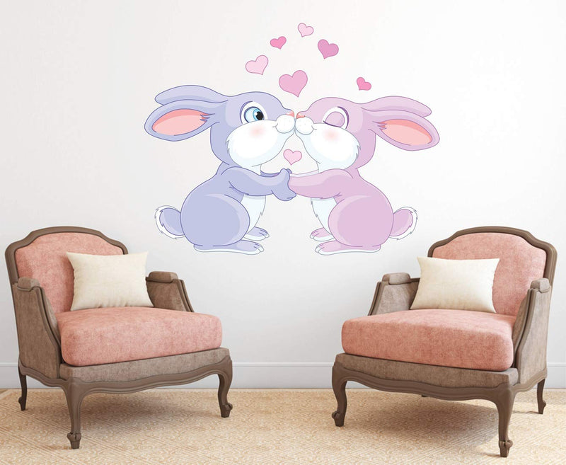 Tuffuk RABIT Love Large Vinyl Wallstickers for Home Decorations(60 cm x 50 cm)4TZ068