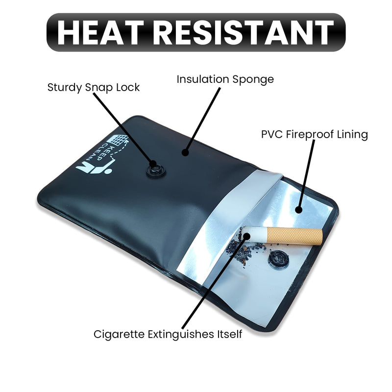 Jeuristic Ashtrays for Cigarettes Pocket Ashtray Pouch - Pack of 4 Premium Fireproof PVC Smell Proof Portable Ashtray Outdoor Butt Disposal Bag Cool Travel Ashtray Cute Fancy Black and White, 3.15 in
