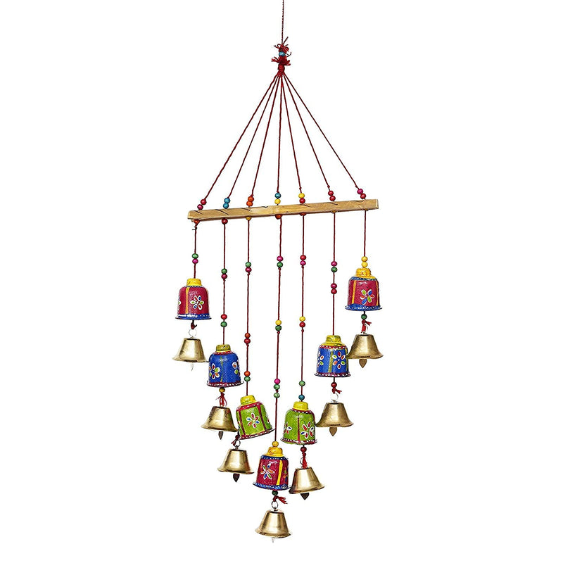 Balaji Trading Company Rajasthani Handicraft Hand Painted Wind Chimes, Windchime for Balcony for Positive Energy, Bell Hanging for Friend and Relative (Hanging Chime, 2)