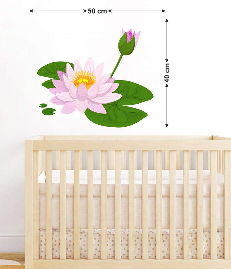 Tuffuk Lotus Large Vinyl Wallstickers for Home Decorations(50 cm x 40 cm)4TZ060