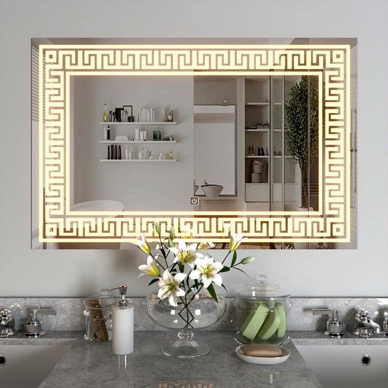 Cheval Glasses Desi LED Light Wall Mirror with Touch Sensor - (18 x 24 inches Size) | Made in India | Designer Mirror