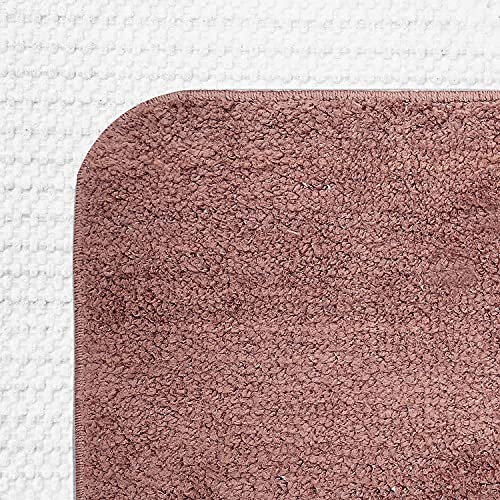 Stitch weave Anti-Skid Microfiber Plain Door mat Set of 2 - (40 x 60 cm, Brown)