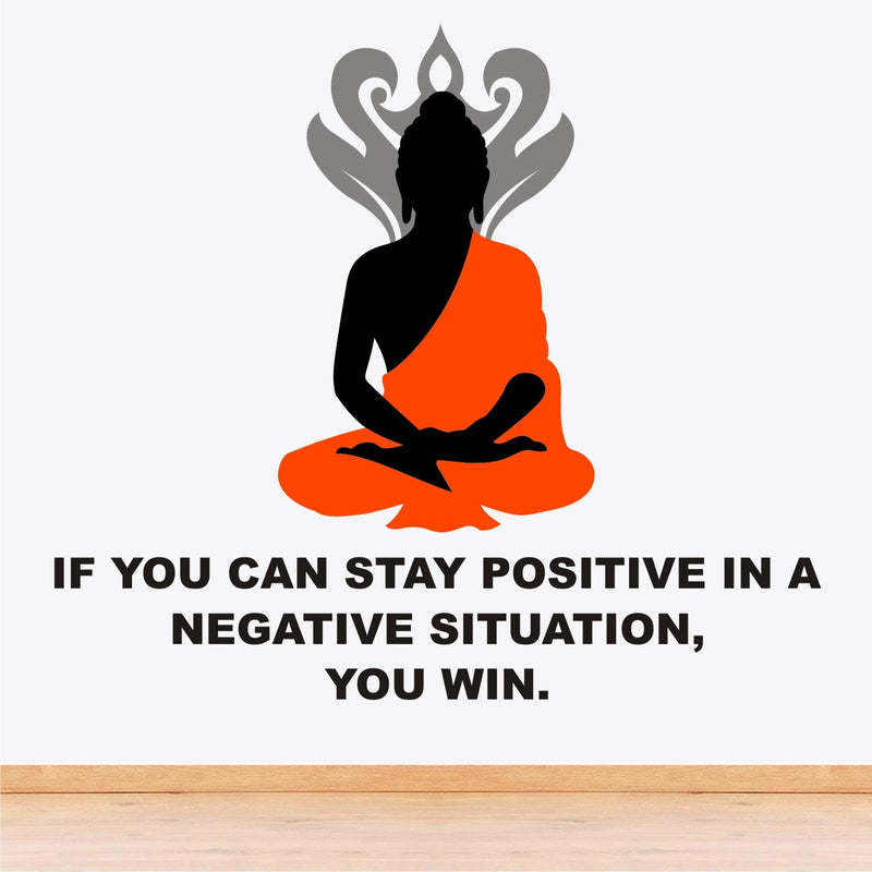 WALLSTICKS ' Lord Buddha - Meditation - Zen - Peace - Inspiration - Quote - Decorative - Wall Sticker ' - WS008 (PVC Vinyl - 125 cm X 110 cm)