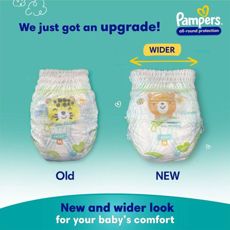 Pampers All round Protection Pants Style Baby Diapers, Large (L) Size, 64 Count, Anti Rash Blanket, Lotion with Aloe Vera, 9-14kg Diapers