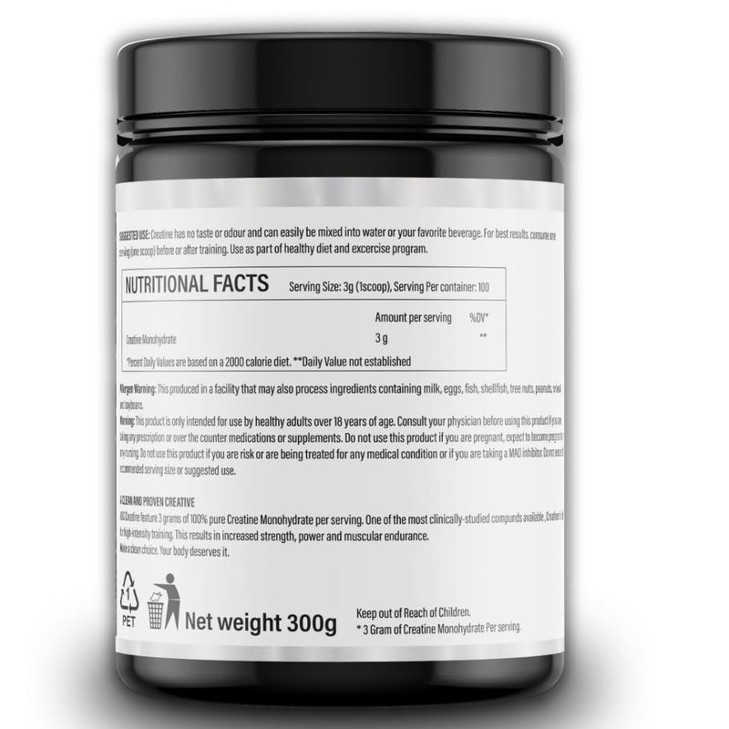 ATHLETES BEST SOURCE Pure Creatine Monohydrate Powder Unflavoured | Supports Athletic Performance & Heavy Workout | Formulated & Imported in UK | 300 Gms Powder for 100 Servings (Pack of 4)