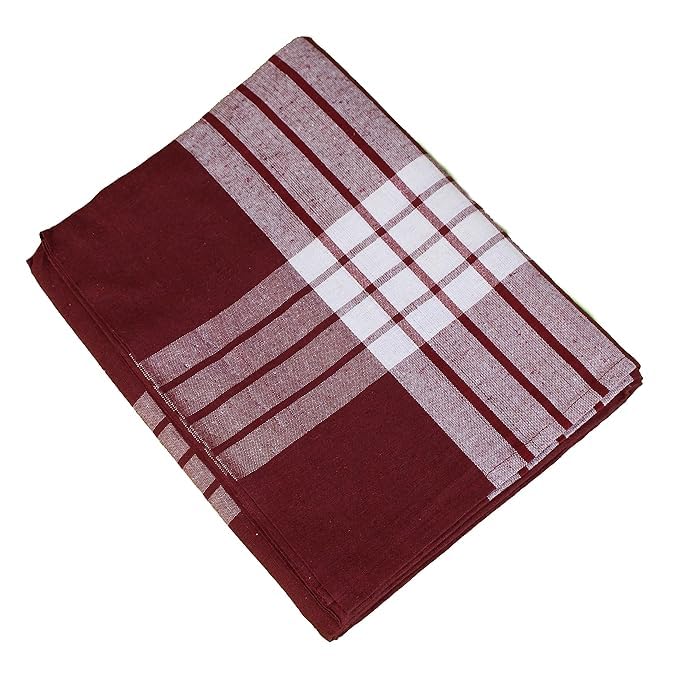 MAMRAJ 100% Cotton Hospital Bedsheet/Hospital Blanket/Hotel Bedsheet/Home use Single Size with 1 Pillow Cover (60 inch 90 inch) (Maroon)