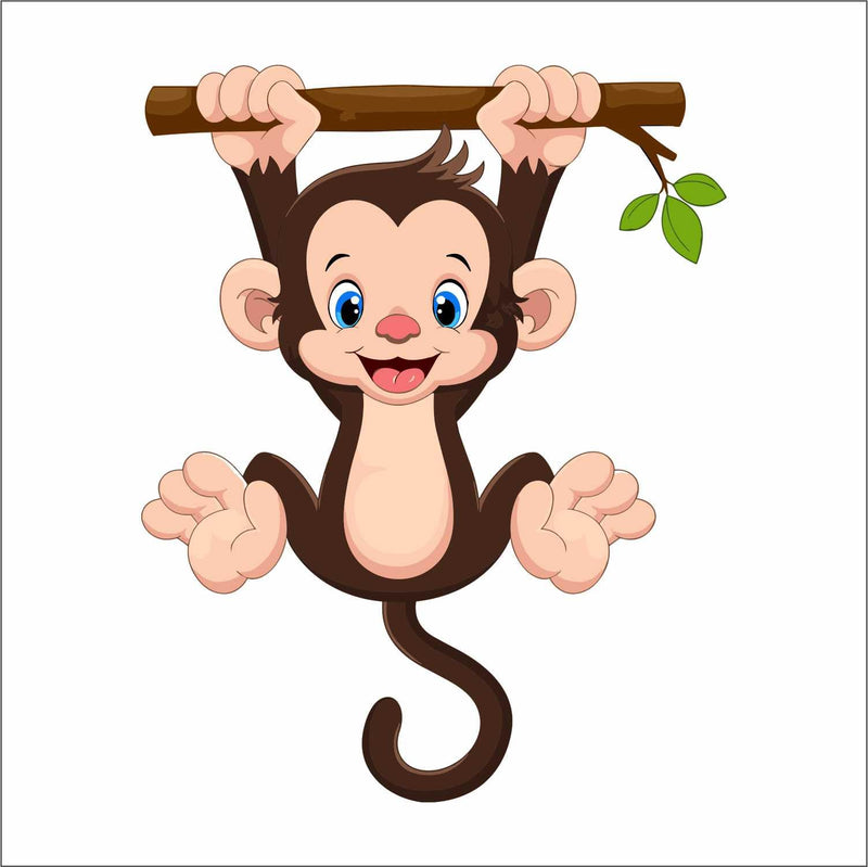 Wall Attraction™ Hanging Monkey Wall Stickers & Murals Size - 53x66cm MD193_S