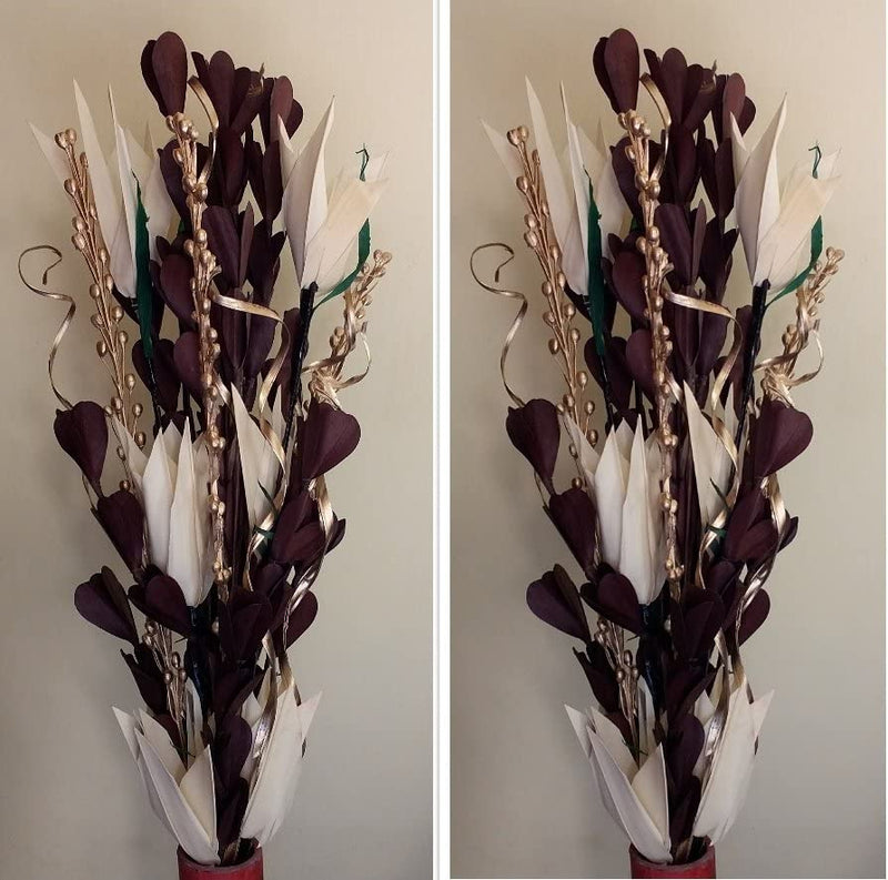 Beautiful Black and White Handmade Bouquet of Dried Plant Parts/Set of 2/48 cm Height/Eco Friendly