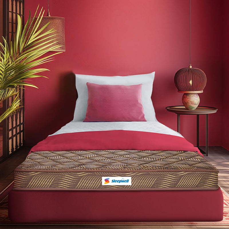 Sleepwell Champ Regular | 4-Inch Single Bed Size | Medium Firm Mattress (Brown, 72X36X4) - Polyurethane Foam