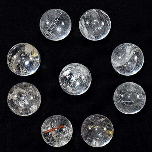 24mm Rainbow Clear Quartz Sphere Polished Natural Gemstone Sparkling Crystal Mineral Ball - China (1PC)