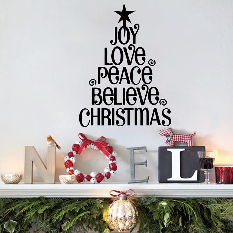 GADGETS WRAP Wall Decal Vinyl Sticker Wall Decoration - Christmas Tree Joy Love