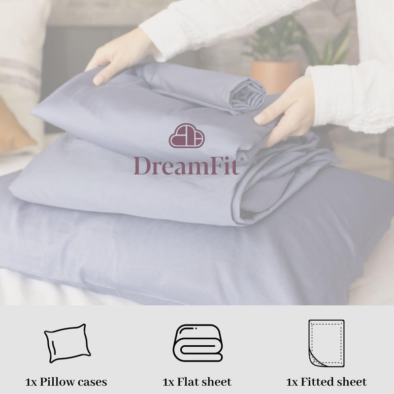 DreamFit 3-Degree 300 Thread Count Select World Class Cotton Sheet Set, Twin, White