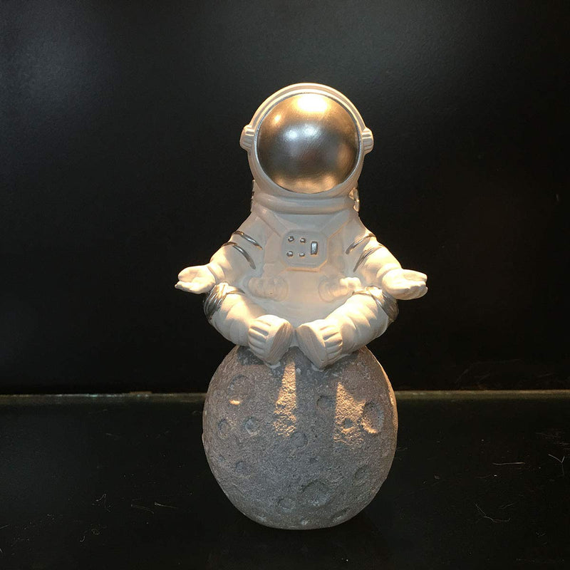 Artgenius Modern Arts and Crafts Decor, Meditation Yoga Astronaut Statues（Sit） (Sliver)