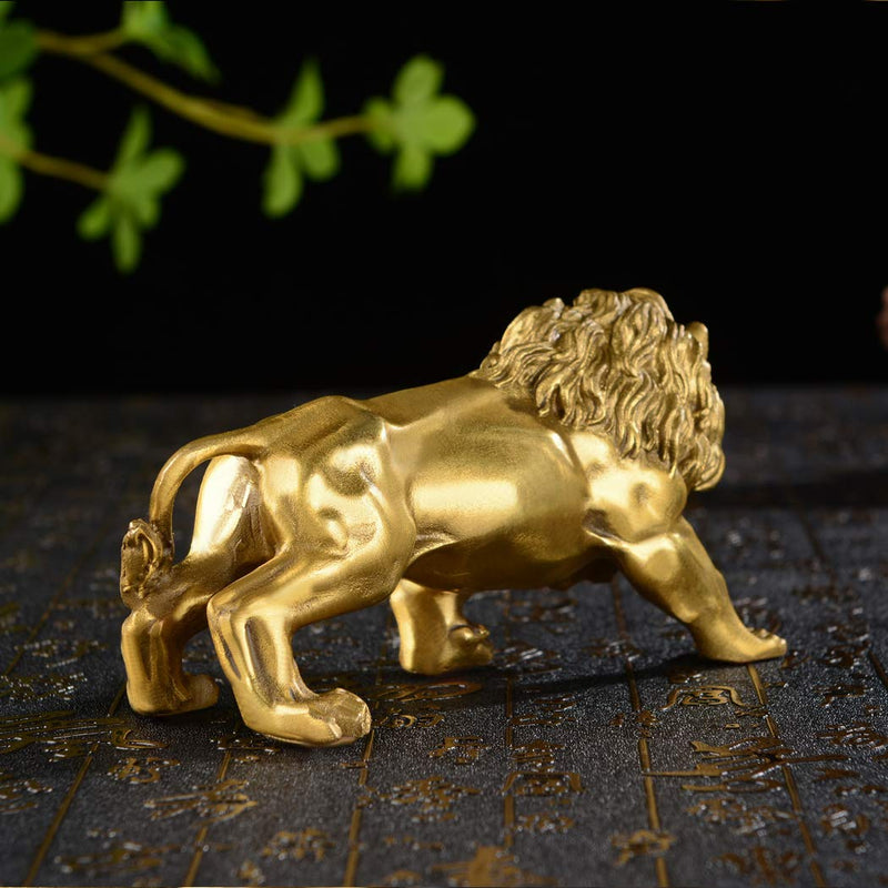 Chinese Fengshui Handmade Brass Magical and Noble Lion Statue Home Decor Housewarming Gift