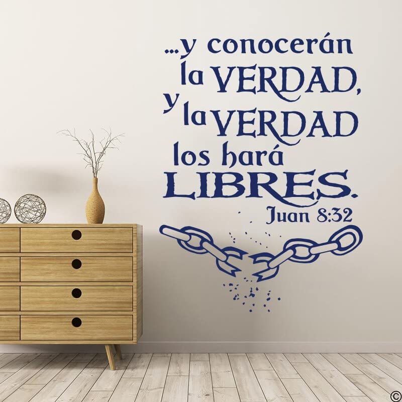 GADGETS WRAP Vinyl Decal Sticker Spanish Christian Bible Verse Juan 8:32 (Item Finish Size : 77cm x 56cm)