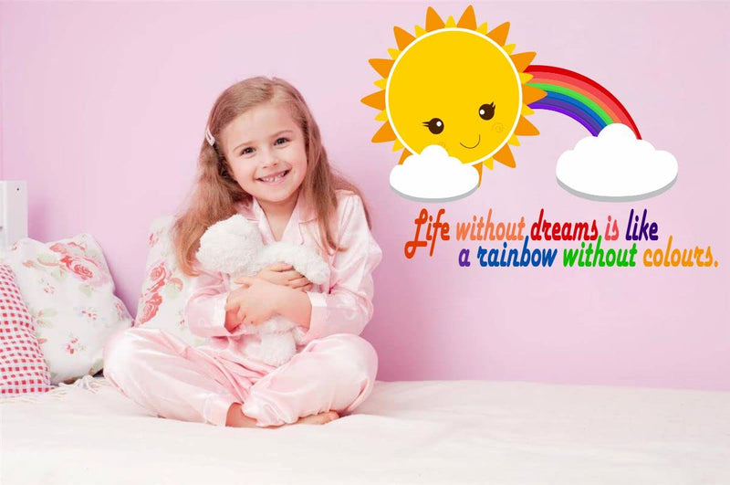 Sticker Studio Rainbow Wall Sticker (PVC Vinyl,Size -58 Cm X 78 Cm), Self-Adhesive