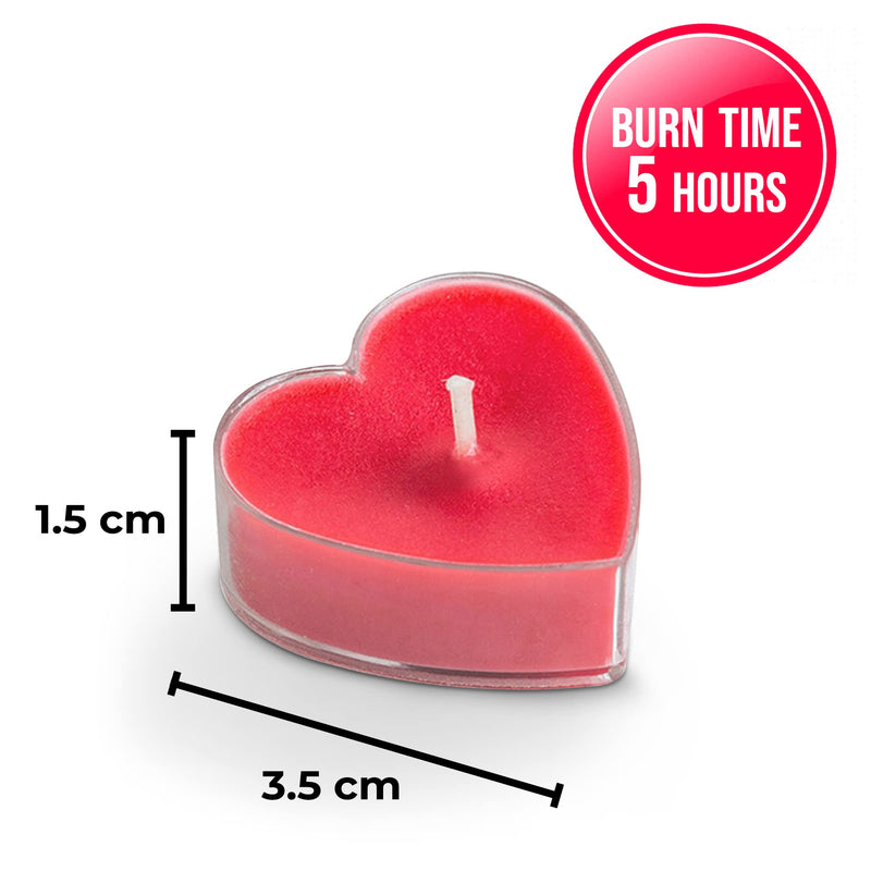 AuraDecor Heart Shape Fragrance Tealight Candles Burning Time 4 to 5 hours (50, Rose)