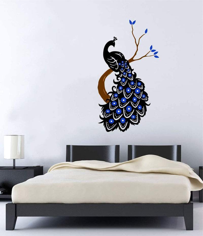 Byte Shop Beautiful Peacock on Tree Vinyl Wall Stickers