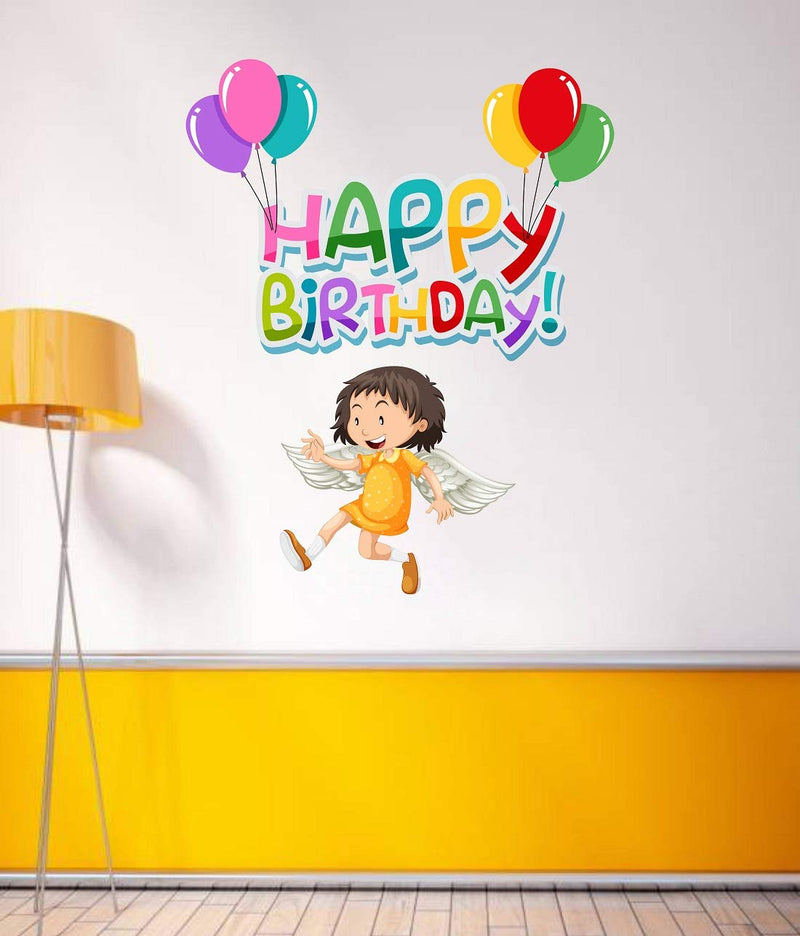 Tuffuk Happy Birthday Large Vinyl Wallstickers for Home Decorations (60 cm x 80 cm)5TZ114