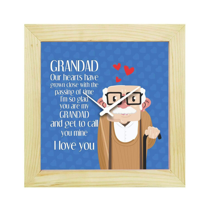 TheYaYaCafe Yaya Cafe I Am So Glad You are My Grandad Desk Clock for Grandfather - 6x6 inches