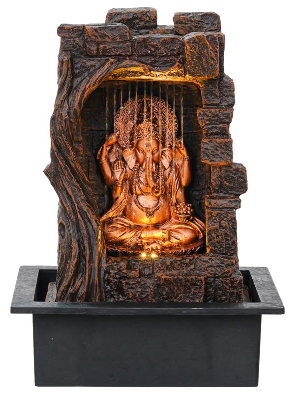 Firstly Polyfiber Water Fountain (5 ft, Brown & Gold)
