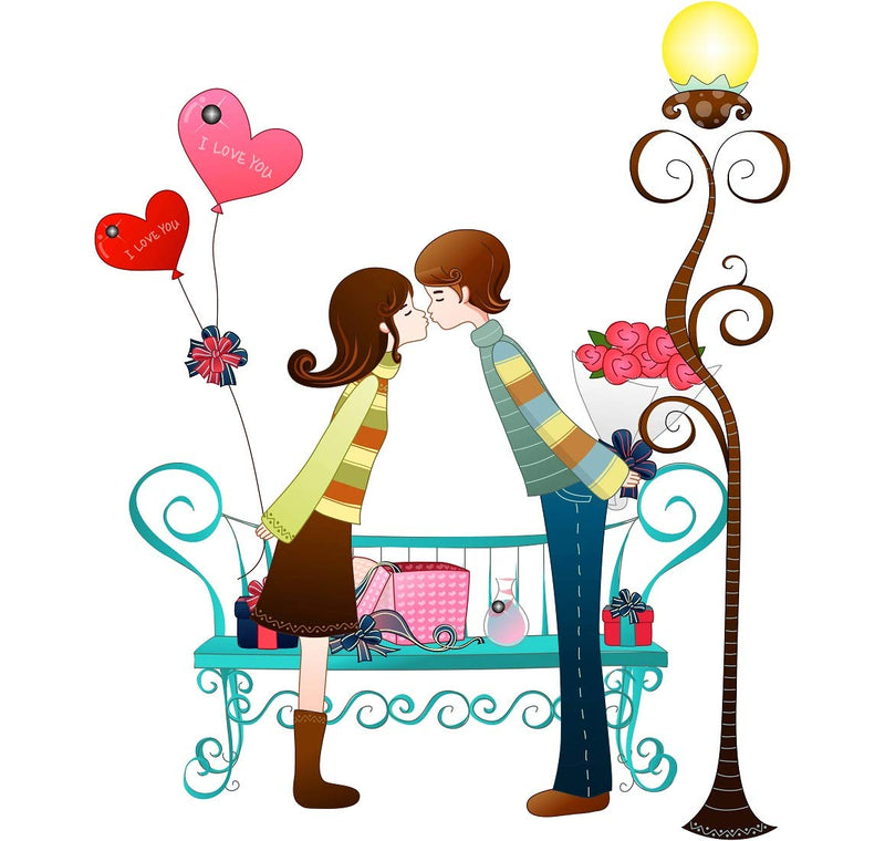 Tuffuk Love Couple Large Vinyl Wallstickers for Home Decorations(60 cm x 70 cm)5TZ059