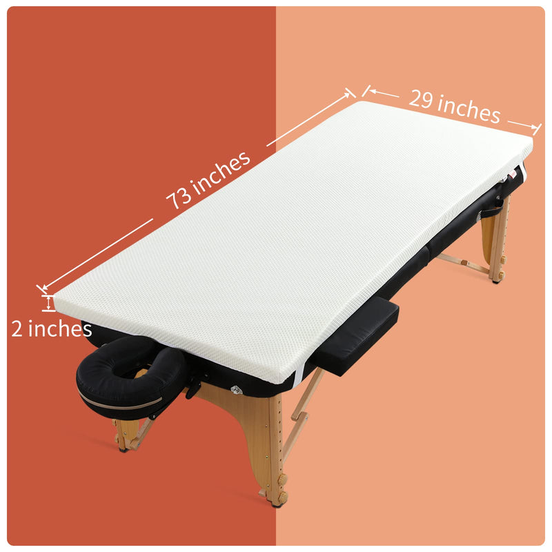 ROYALAY Lash Bed Topper, 2 Inch Memory Foam Massage Table Topper with Removable Cover-Elastic Bands & Non-Slip-Lash Bed Cushion Without Bed-for Beauty and Massage (73x29x2 inch)