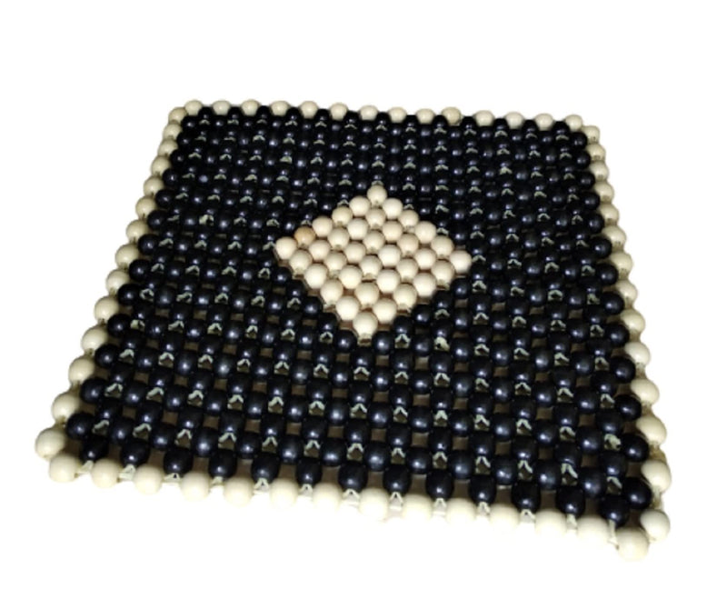 Q1 Beads SBlack Wooden beads acupressure mat car bead seat black color/heating pad/gel pad cover cushion for CAR/Office chair/Home Chair/Sofa/Jhula/Swing/Truck/Bus/Tempo(Small, Black)