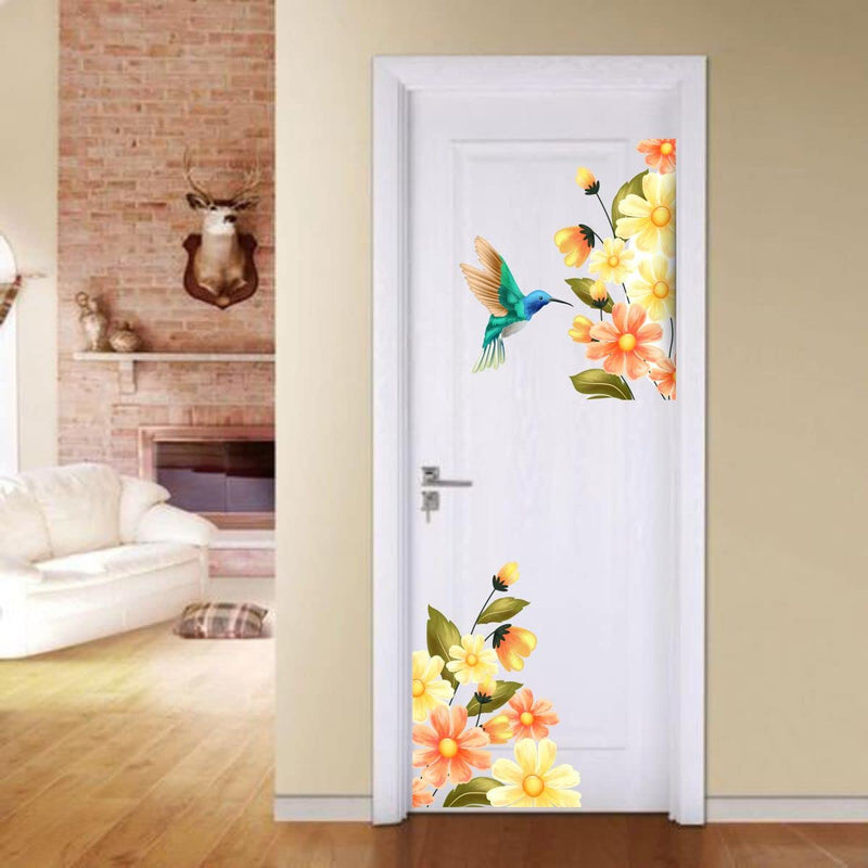 VCREATE DECOR Floral Design Wall Sticker & Dceal (PVC Vinyl,Size-58 CM X 58 CM)