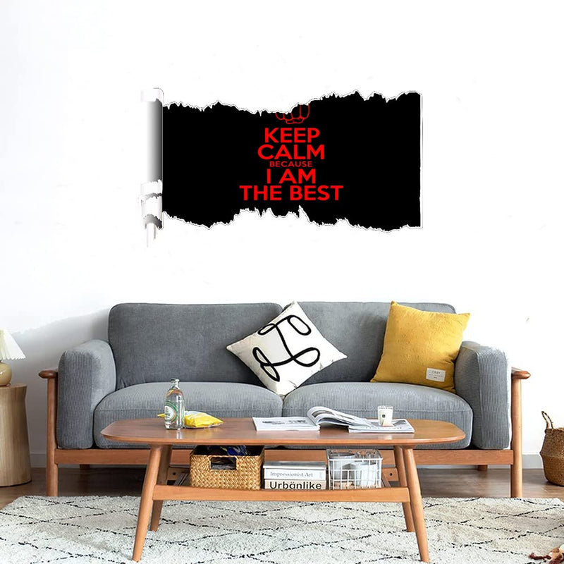 GADGETS WRAP Printed Wall Decal Sticker Scratched Paper Style Wall Decal (90cm x 50cm) - I Am Best