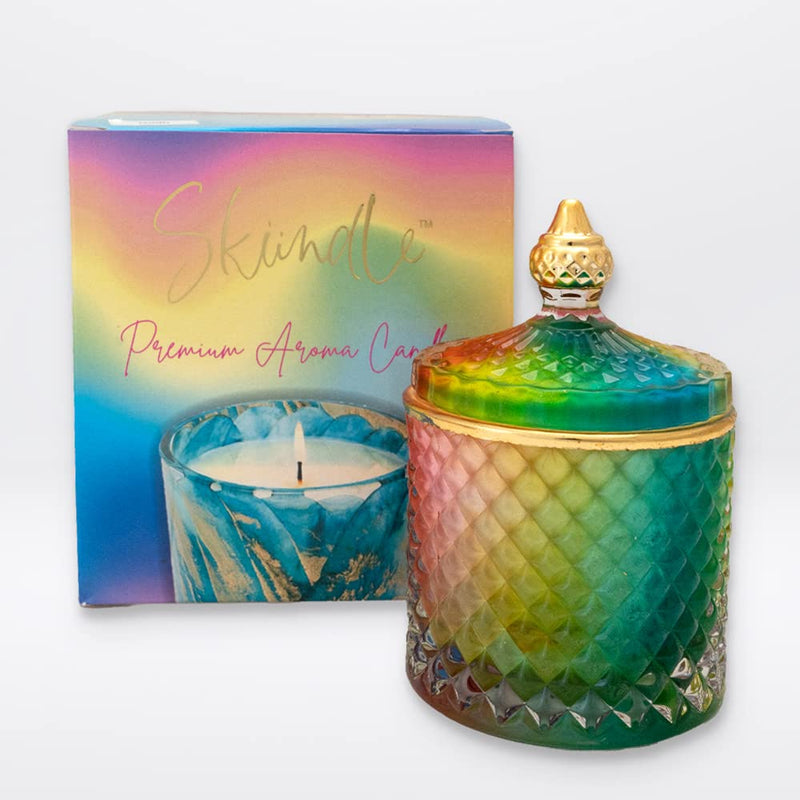 Skiindle Oudh Fragrance Candle - Infused with The Exotic, Luxurious Scent of Oudh - 100% Natural Soy Wax, Long-Lasting Scent, Aromatherapy - Perfect for Home, Spa, and Meditation